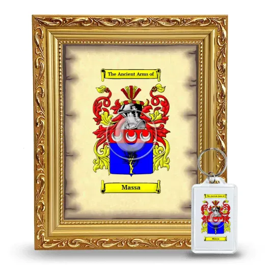 Massa Framed Coat of Arms and Keychain - Gold