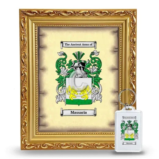 Massaria Framed Coat of Arms and Keychain - Gold