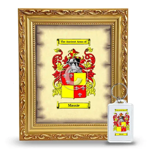 Massie Framed Coat of Arms and Keychain - Gold