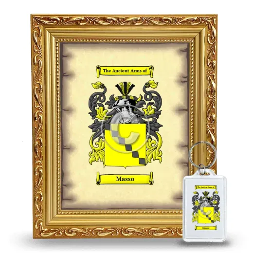 Masso Framed Coat of Arms and Keychain - Gold