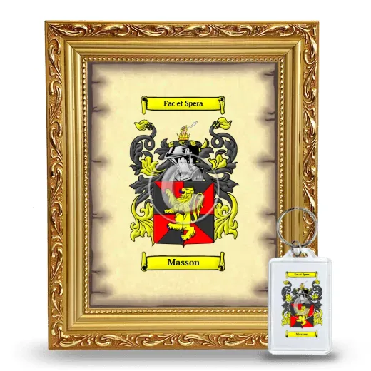 Masson Framed Coat of Arms and Keychain - Gold