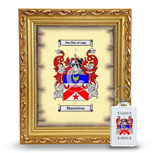 Masterton Framed Coat of Arms and Keychain - Gold