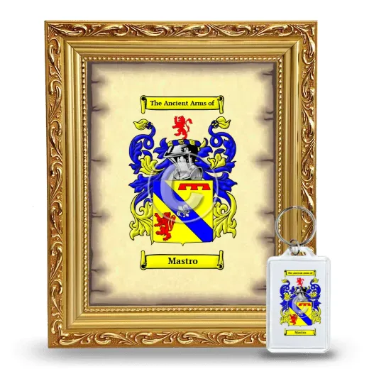 Mastro Framed Coat of Arms and Keychain - Gold