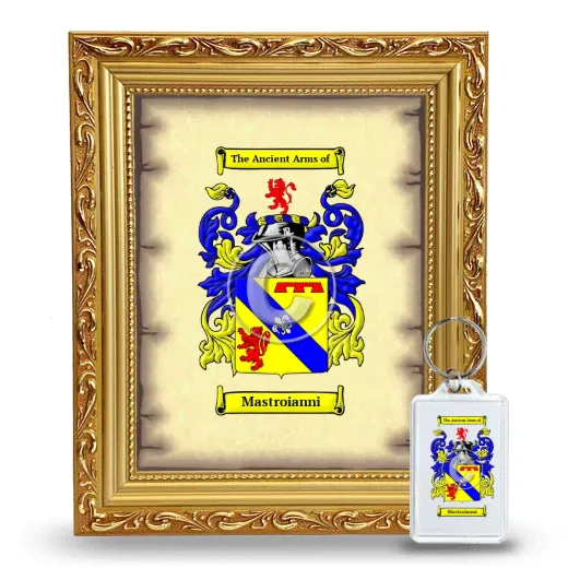 Mastroianni Framed Coat of Arms and Keychain - Gold