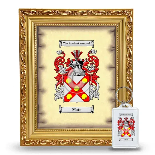 Mate Framed Coat of Arms and Keychain - Gold