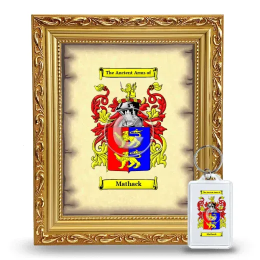 Mathack Framed Coat of Arms and Keychain - Gold