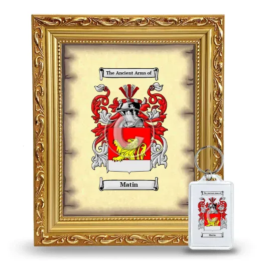 Matin Framed Coat of Arms and Keychain - Gold