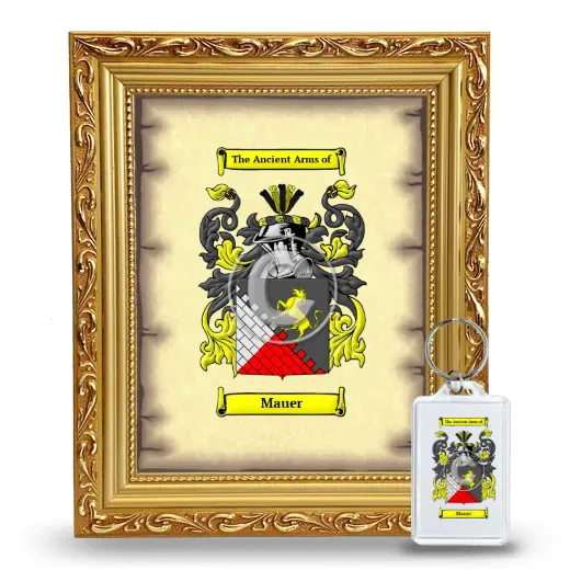 Mauer Framed Coat of Arms and Keychain - Gold