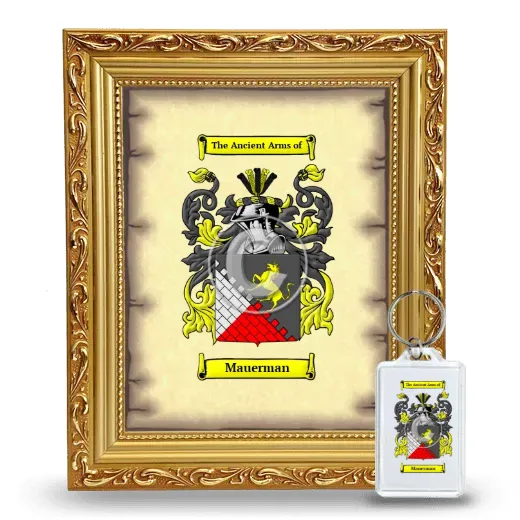 Mauerman Framed Coat of Arms and Keychain - Gold