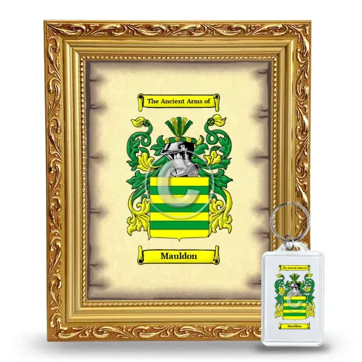 Mauldon Framed Coat of Arms and Keychain - Gold