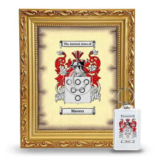 Mavers Framed Coat of Arms and Keychain - Gold