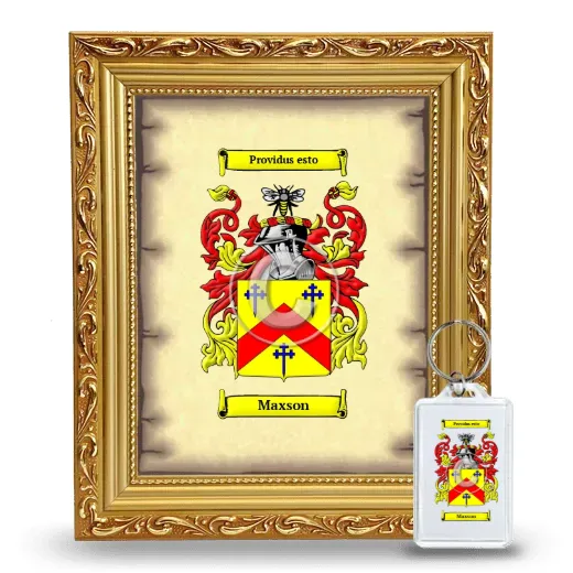 Maxson Framed Coat of Arms and Keychain - Gold