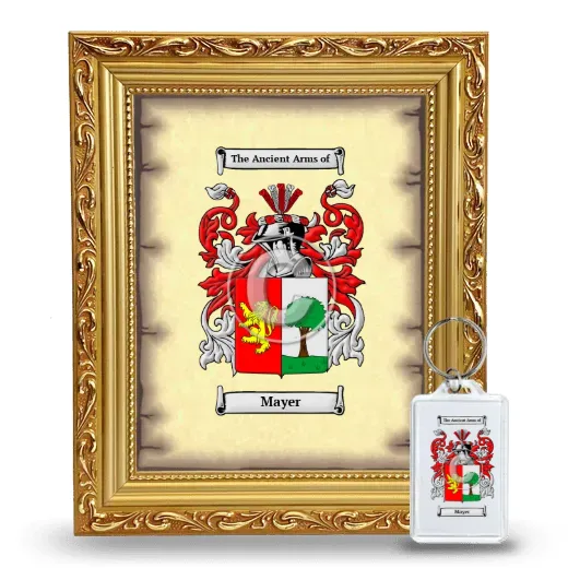Mayer Framed Coat of Arms and Keychain - Gold