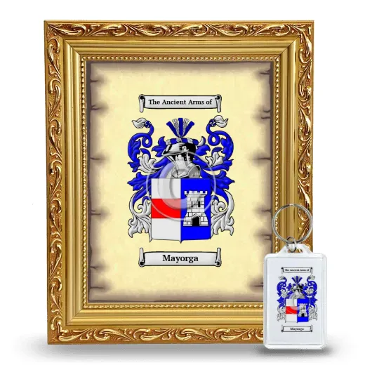 Mayorga Framed Coat of Arms and Keychain - Gold