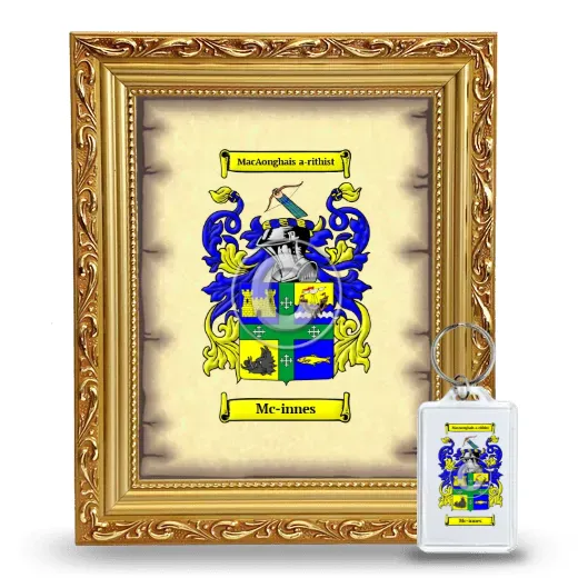 Mc-innes Framed Coat of Arms and Keychain - Gold