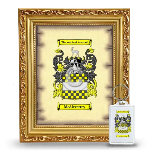 McAleverrey Framed Coat of Arms and Keychain - Gold