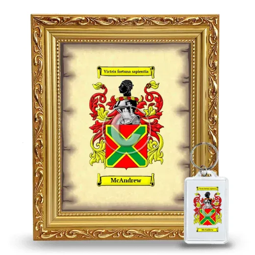 McAndrew Framed Coat of Arms and Keychain - Gold