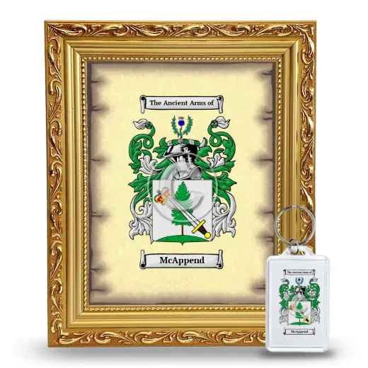 McAppend Framed Coat of Arms and Keychain - Gold