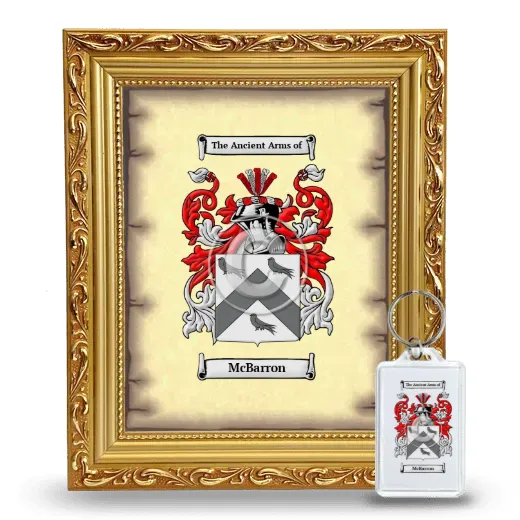 McBarron Framed Coat of Arms and Keychain - Gold
