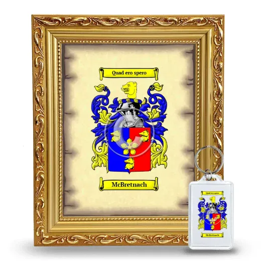 McBretnach Framed Coat of Arms and Keychain - Gold
