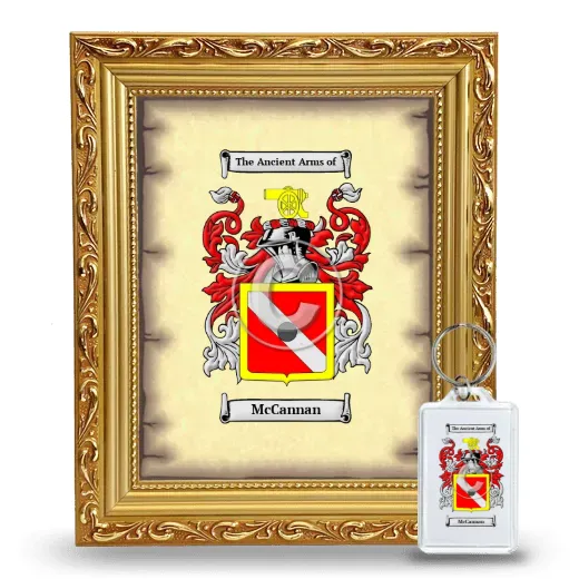 McCannan Framed Coat of Arms and Keychain - Gold