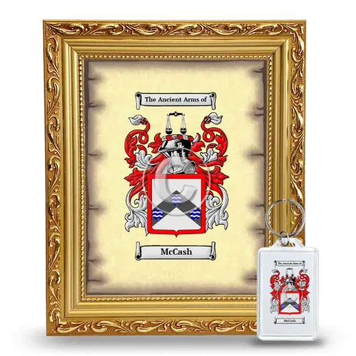 McCash Framed Coat of Arms and Keychain - Gold