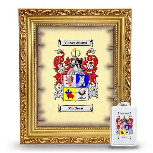 McClean Framed Coat of Arms and Keychain - Gold