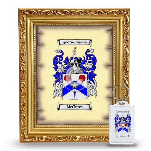 McClures Framed Coat of Arms and Keychain - Gold