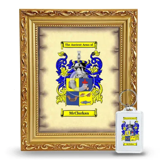 McClurkan Framed Coat of Arms and Keychain - Gold