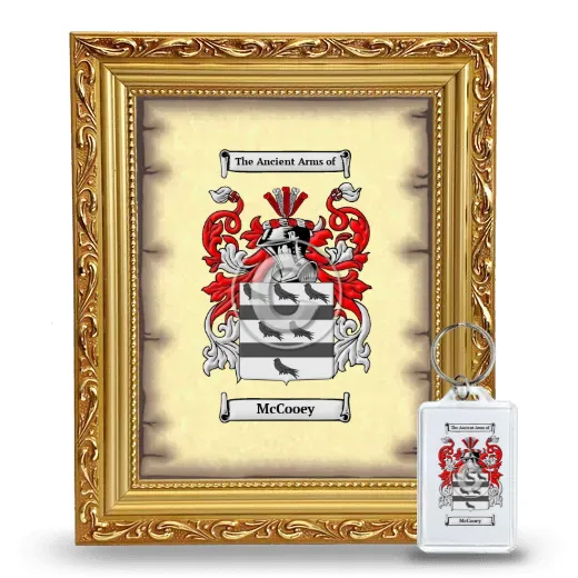 McCooey Framed Coat of Arms and Keychain - Gold