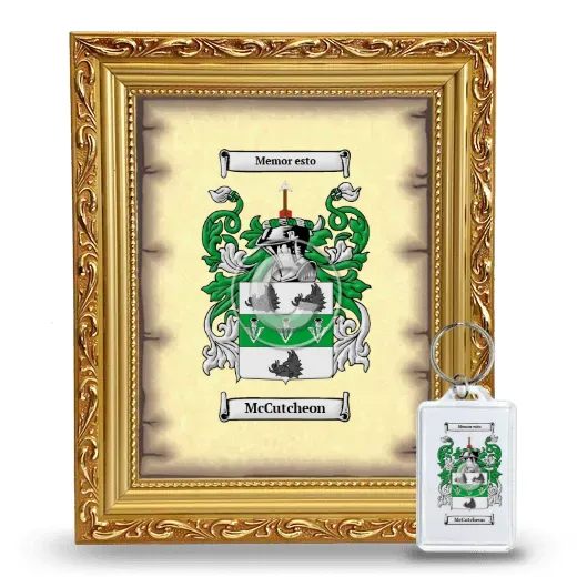 McCutcheon Framed Coat of Arms and Keychain - Gold