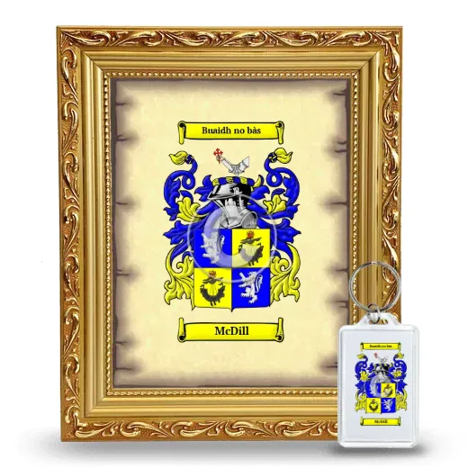 McDill Framed Coat of Arms and Keychain - Gold
