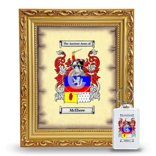 McElwee Framed Coat of Arms and Keychain - Gold