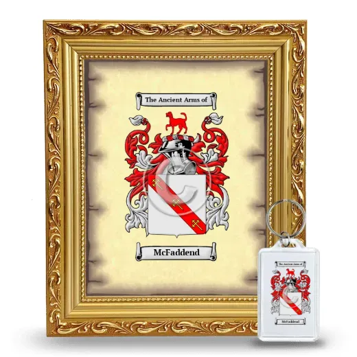 McFaddend Framed Coat of Arms and Keychain - Gold