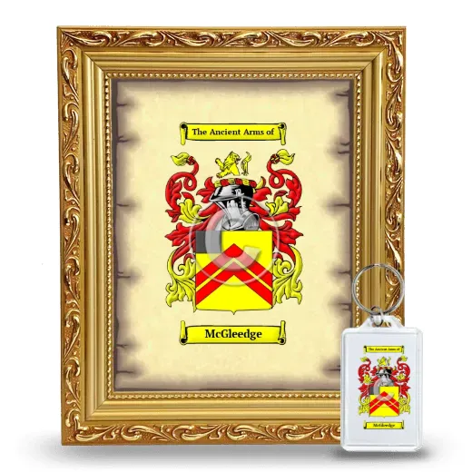 McGleedge Framed Coat of Arms and Keychain - Gold