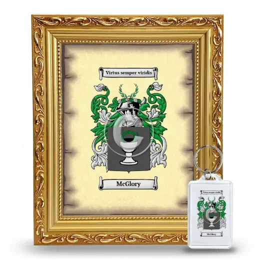 McGlory Framed Coat of Arms and Keychain - Gold