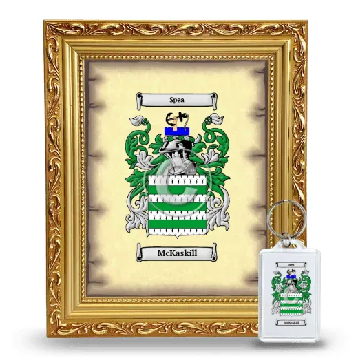 McKaskill Framed Coat of Arms and Keychain - Gold