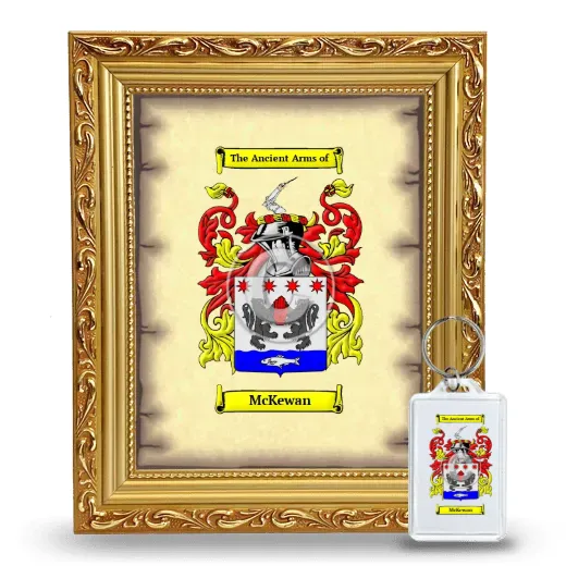 McKewan Framed Coat of Arms and Keychain - Gold