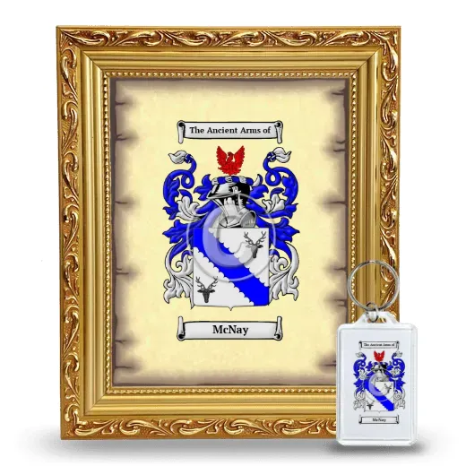 McNay Framed Coat of Arms and Keychain - Gold