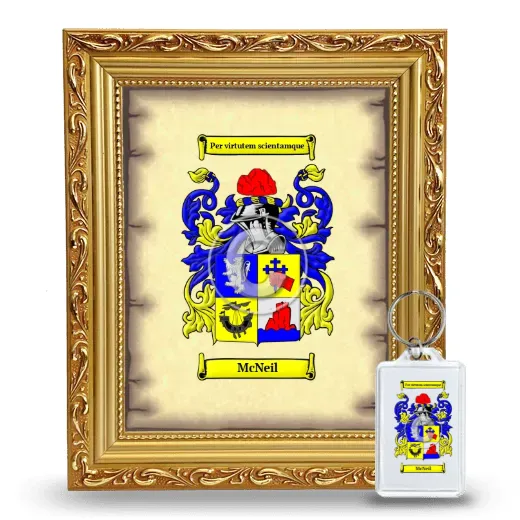 McNeil Framed Coat of Arms and Keychain - Gold