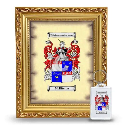 McRitchie Framed Coat of Arms and Keychain - Gold