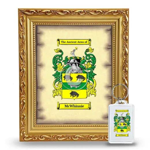 McWhinnie Framed Coat of Arms and Keychain - Gold