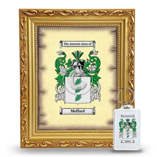 Mefford Framed Coat of Arms and Keychain - Gold