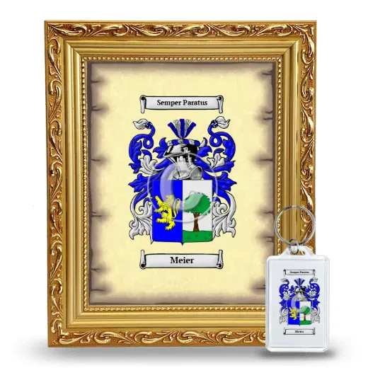 Meier Framed Coat of Arms and Keychain - Gold