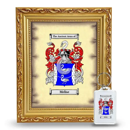Melise Framed Coat of Arms and Keychain - Gold