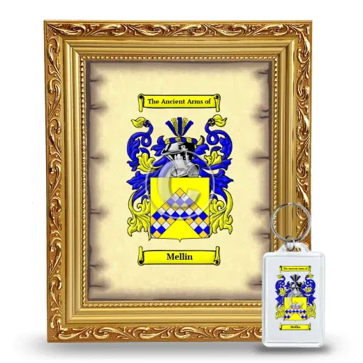 Mellin Framed Coat of Arms and Keychain - Gold