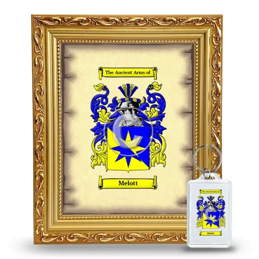 Melott Framed Coat of Arms and Keychain - Gold
