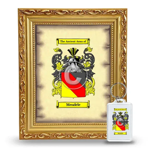 Mendele Framed Coat of Arms and Keychain - Gold