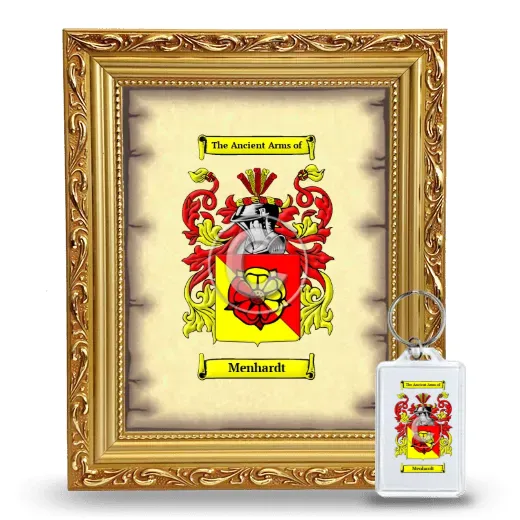 Menhardt Framed Coat of Arms and Keychain - Gold