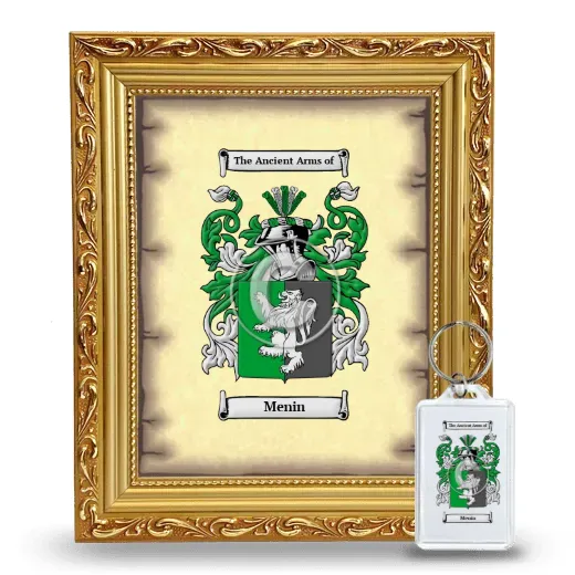 Menin Framed Coat of Arms and Keychain - Gold